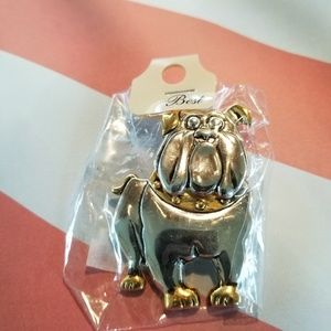 Best Bulldog silvertone & goldtone brooch/charm